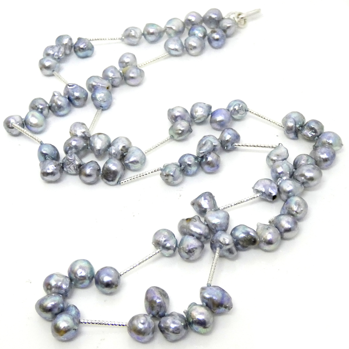 Blue 7.5-8mm Akoya Pearl Necklace